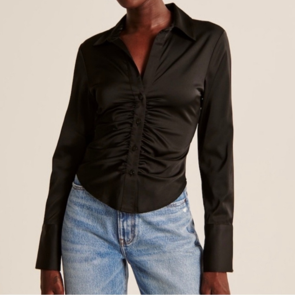 ABERCROMBIE & FITCH Black Button Down Shirt